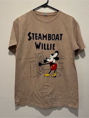 Disney "Steamboat Willie" Mickey Mouse Shirt Vintage Style Graphic Tee